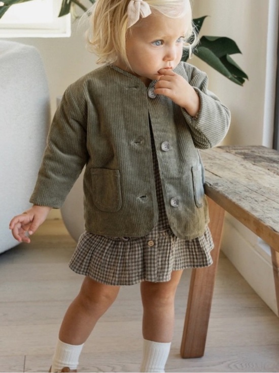 Quincy Mae Other - Quincy Mae Olive Green Corduroy Baby Jacket